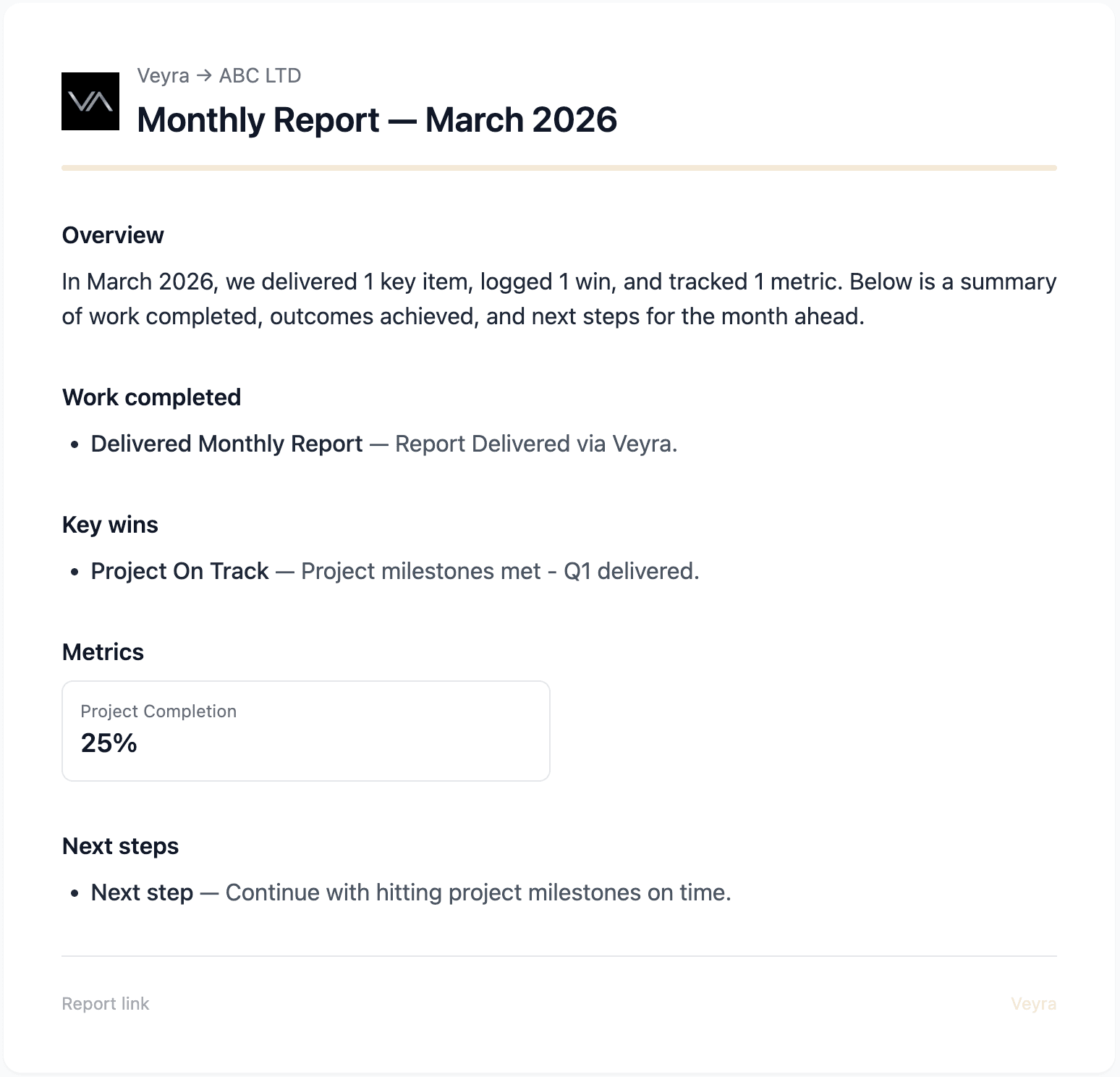 Vayra public share page screenshot